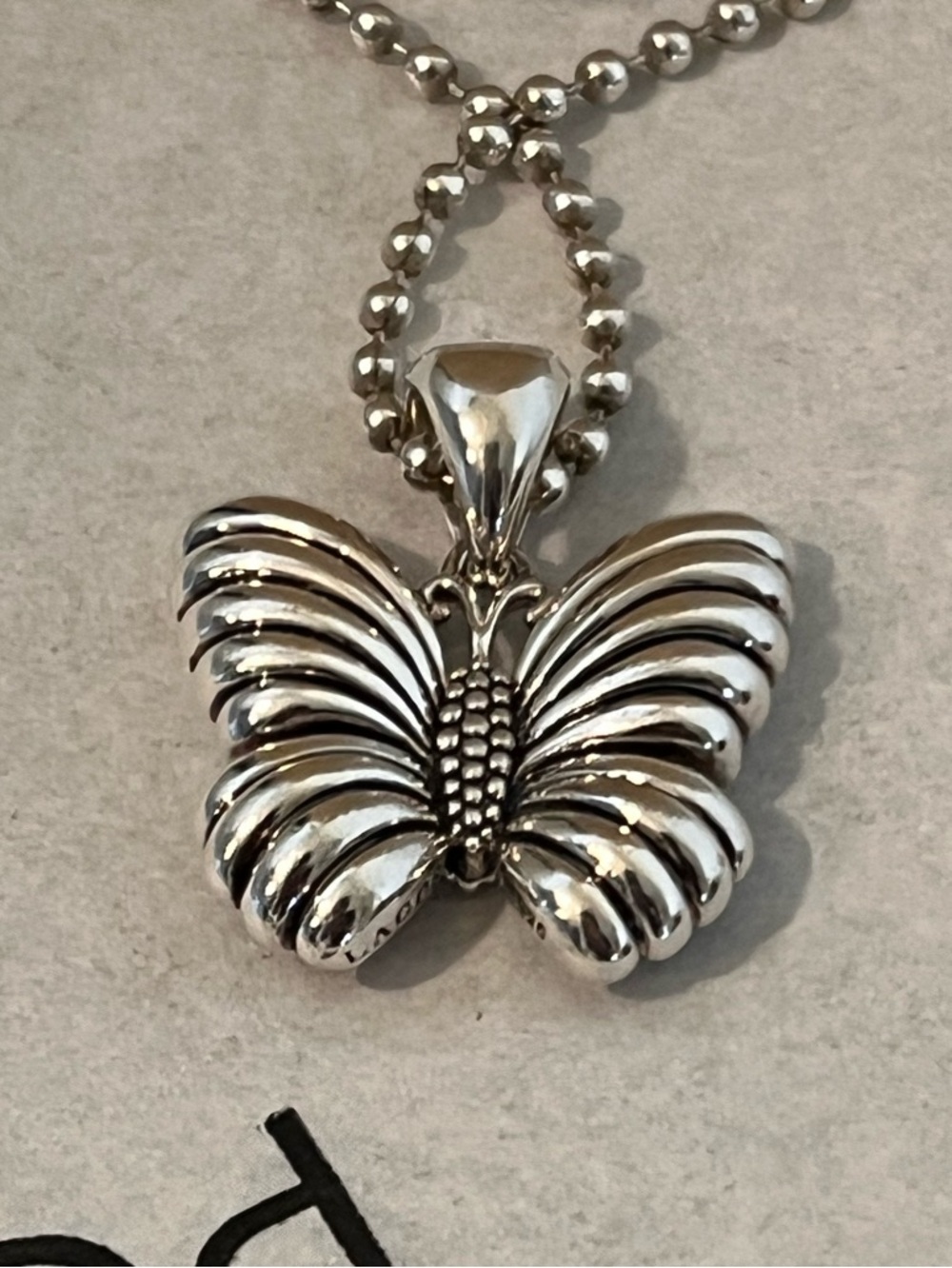 LAGOS PRE-LOVED AUTHENTIC “RARE WONDERS” STERLING SILVER BUTTERFLY NECKLACE - Picture 4 of 15